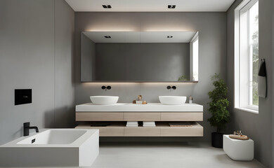 View of modern bathroom interior