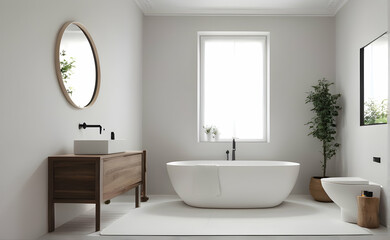 Fototapeta na wymiar View of modern bathroom interior