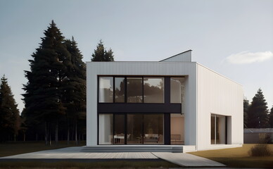 New minimalistic scandinavian residential house