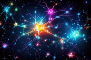 Fototapeta premium Brain neural neuronal networks neurons Axons and Dendrites Synapses Neurotransmitters, Human Mind Action potentials. Neural circuits processing pathways. Plasticity Receptors signal transduction