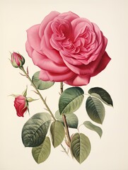 Antique Rose Garden Prints: Heritage Rose Varieties Wall Art