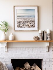 Fototapeta premium Artisan Crafted Seashore Sketches: Pristine Oceanfront Scenes Wall Art