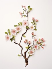 Crafted Delight: Artisanal Botanical Illustrations Display Fresh Spring Blossoms For Exquisite Wall Art