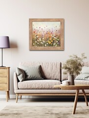 Artisanal Meadow Watercolors: Vintage Field Painting for Wall Decor