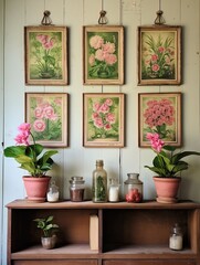 Bohemian Botanical Cottage Vintage Art Print Display: Unique Wall Hangings