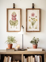 Bohemian Botanical Wall Hangings - Wildflower Vintage Style Wall Art Print