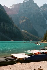 Boats on the lake in Banff, Alberta, Canada