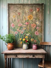 Boho Floral Wall Decor: Shabby Chic Rustic Elements Infusing Field Painting Inspiration