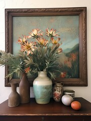 Boho Floral Wall Decor: Southwestern Desert Magic meets Vintage Painting