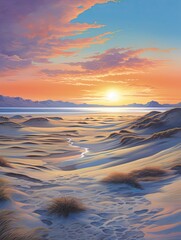 Coastal Dune Artistry: Sunset Dunes Reflecting Harmonious Hues