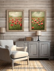 Blooming Fields and Rustic Charm: Country Farmhouse Canvases and Vintage Painting Collection