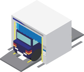 アイソメトリックな洗車機のイメージ素材