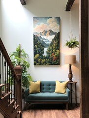Dreamy Mountain Pass Paintings: Elevated Vistas for Farmhouse Decor
