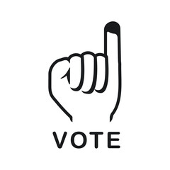 Finger with ink, election day. Illustration vector