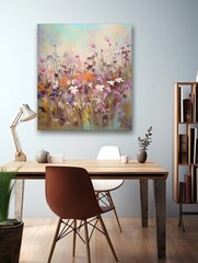 Ethereal Abstract Nature Art: Rustic Wildflower Fields in Abstract Hues