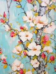 Fresh Spring Blossom Prints: Bright and Cheerful Vintage Wall Art for Radiant Springtime Vibes