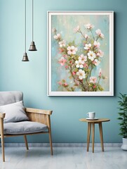 Vintage Painting with Springtime Beauty: Bright Floral Wall Art Prints & Fresh Spring Blossom D�cor