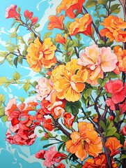 Fresh Spring Blossom Prints: Bright & Colorful Wall Art with Vintage Floral Accents