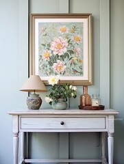 Fresh Spring Blossom Prints: Nature's Awakening Vintage Field Painting with Blooms.