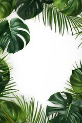Fototapeta na wymiar Elegant tropical leaves on pure white background