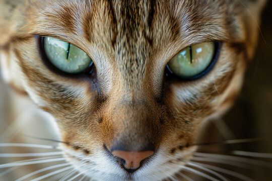 close up portrait of a cat face 