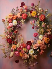 Vintage Wildflower Field Paintings: Handcrafted Floral Wreath Designs for Modern Decor