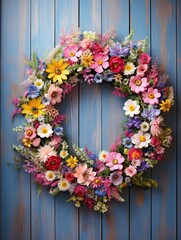Fototapeta na wymiar Handcrafted Floral Wreath Designs: Vintage Wildflower Field Paintings as Stunning Wall Art