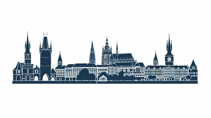Artistic illustration of Prague city. Czech Republic in Europe. - 711140387