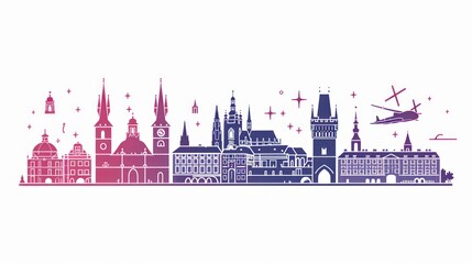 Artistic illustration of Prague city. Czech Republic in Europe. - 711140546