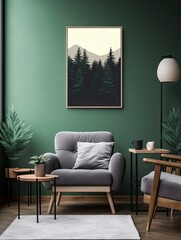 Minimalist Forest Landscapes: Rustic Elegance in Simplified Nature Canvas