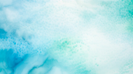 Fototapeta premium Calm water underwater blurry texture blue background for copy space text. Sky clouds cartoon, winter weather illustration for rainy travel. Watercolor banner, backdrop wavy graphic by Vita