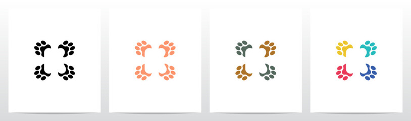 Obraz premium Paws With Negative Space Letter In The Middle Logo Design K