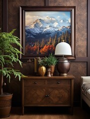 Pristine Organic Mountain Vista Decor: Captivating Wall Art of Valleys and Plateaus