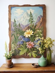 Vintage Wildflower Highlights: Organic Valley Wall Decor - Unique Digital Image