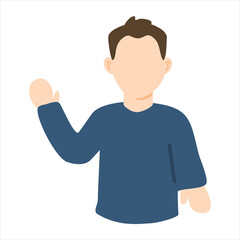 hand drawn Goodbye Gesture Illustration