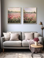 Peaceful Pastoral Paintings: Vintage Landscape Canvas Prints and Wildflower Field Artistry