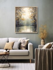 Peaceful Riverside Reflections: Captivating Wall Art Brings Tranquil Beauty to Your Space