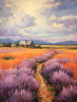 Provence Lavender Art: Hand-Painted French Fields - Timeless Lavender Wall Art