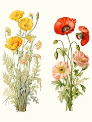 Chronicle of Retro Vintage Floral Artful Prints: The Essence of Wildflowers and Vintage Landscapes