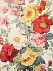 Retro Vintage Floral Designs | Classic Landscape Renderings | Cottage Aesthetic Wall Art