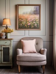 Wildflower Beauty on Textured Canvas: Vintage Landscape Artistry