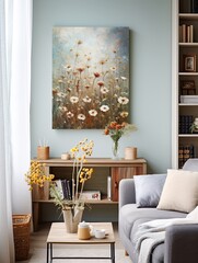 Wildflower Whispers: Lush Textural Details in Vintage Canvas Prints