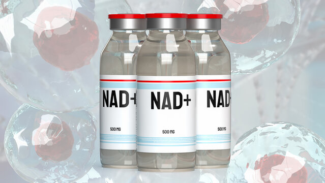 The Nicotinamide adenine dinucleotide (NAD+) for medical or sci concept 3d rendering.