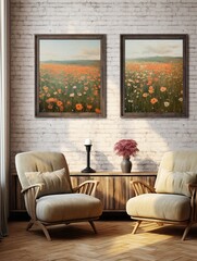 Timeless Impressionist Wildflower Scenes: Vintage Rustic Landscape Wall Art Collection