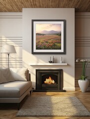 Tranquil Prairie Art Prints: Wildflower Landscapes Melting Vintage Tradition