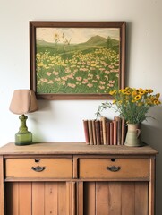 Wildflower Vintage Art Print - Vintage Countryside Cottage Decor