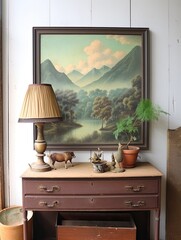 Vintage Landscape: Lakeside Daydreams in Serene Countryside Print