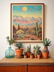 Vintage Countryside Print: Southwestern Desert Magic - Captivating Wall Art Visions