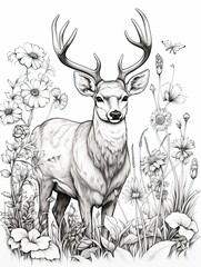 Woodland Wildlife Sketches - Vintage Art Print of Wildflower Meadows & Forest Animals Showcasing Nature's Beauty
