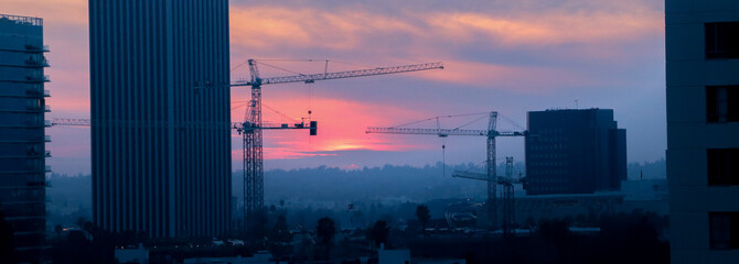 sunset over the city